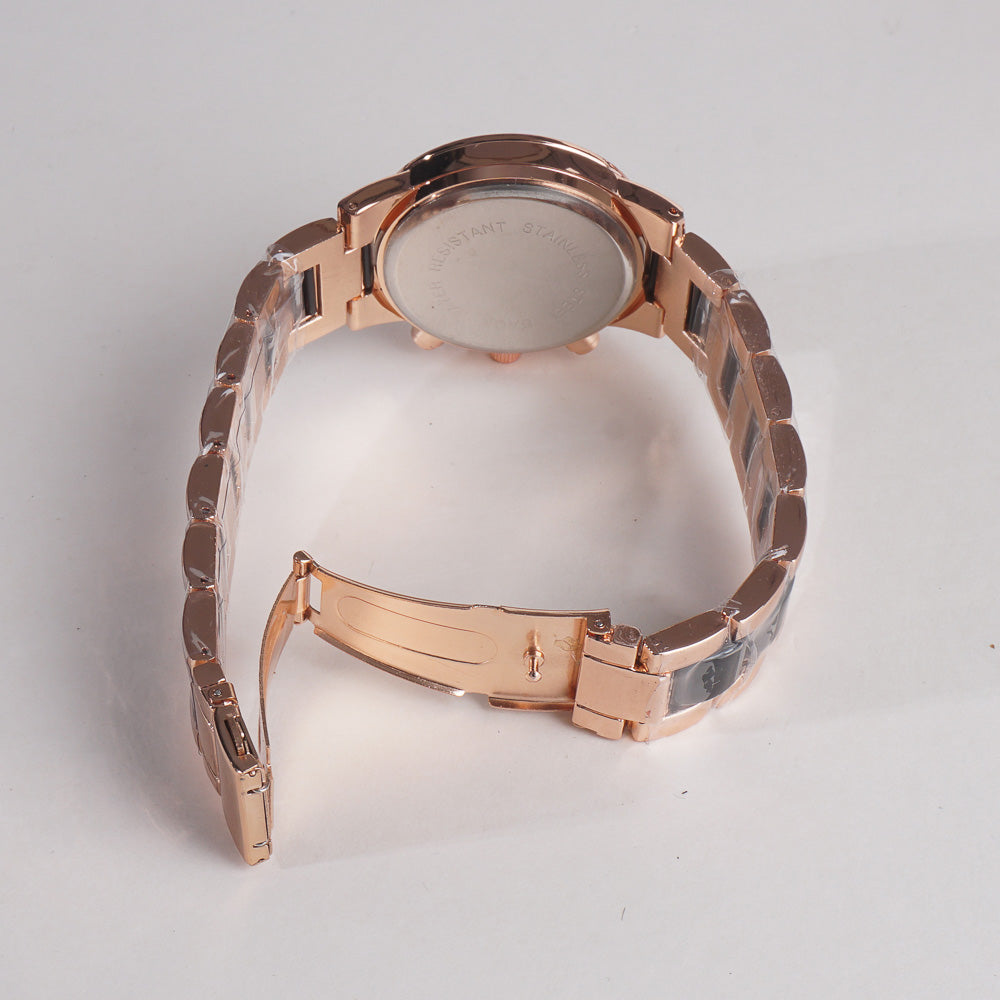 Women Chain Wrist Watch MK Rosegold Black