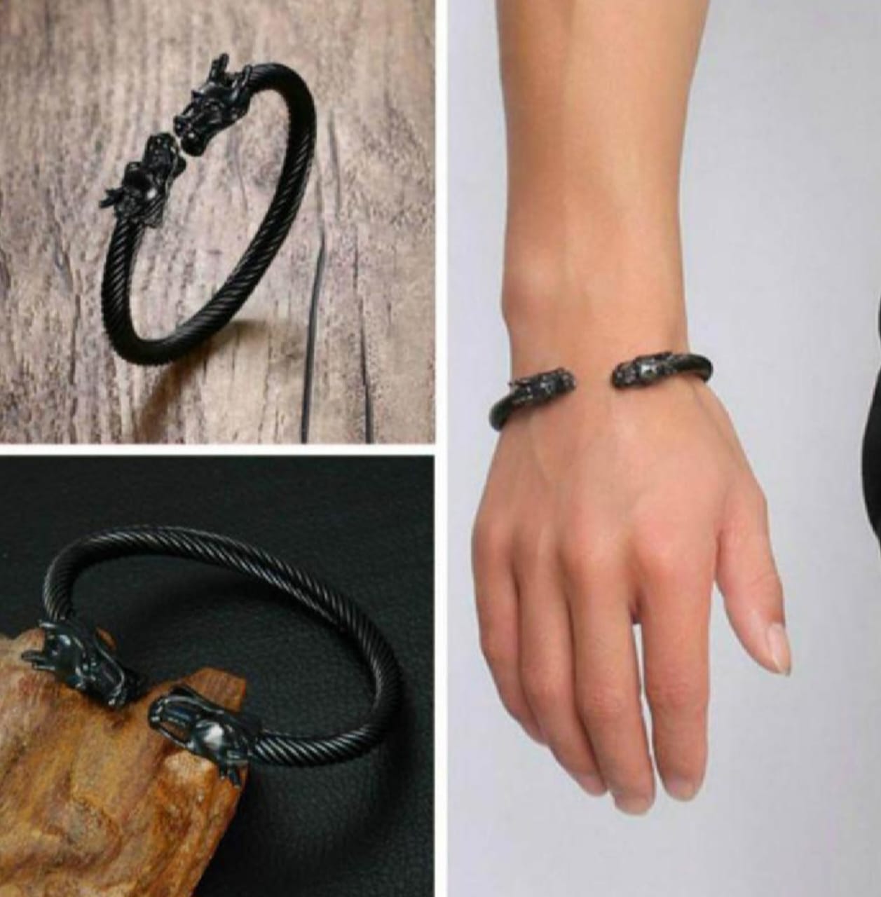Dragon Cuff Head Cable Bracelet