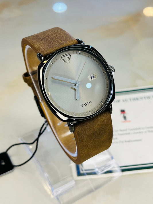Tomi Brown Black Sleek Dial Watch
