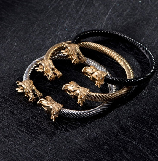 Dragon Cuff Head Cable Bracelet